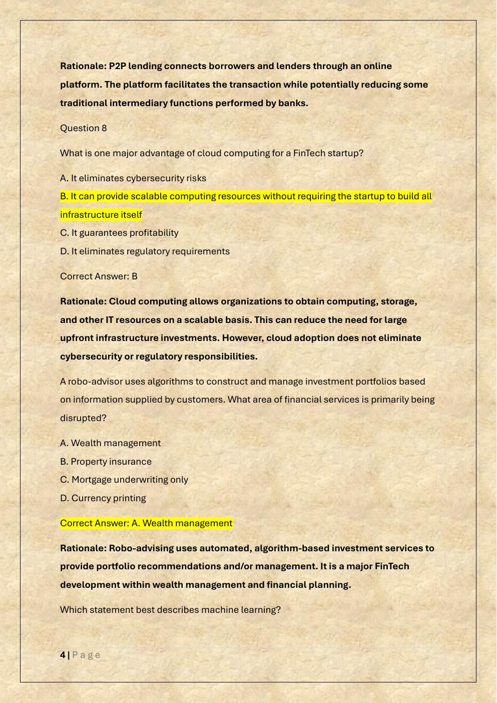 Preview page 4 of WGU D367 OBJECTIVE-ASSESSMENT /D367  INNOVATION IN FINANCE OA