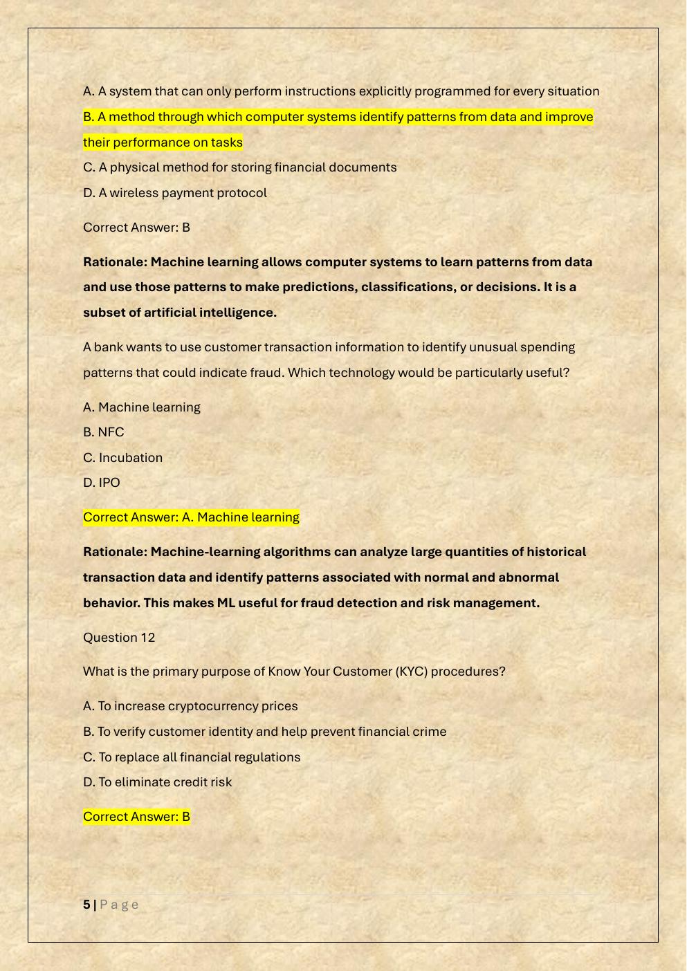 Preview page 5 of WGU D367 OBJECTIVE-ASSESSMENT /D367  INNOVATION IN FINANCE OA
