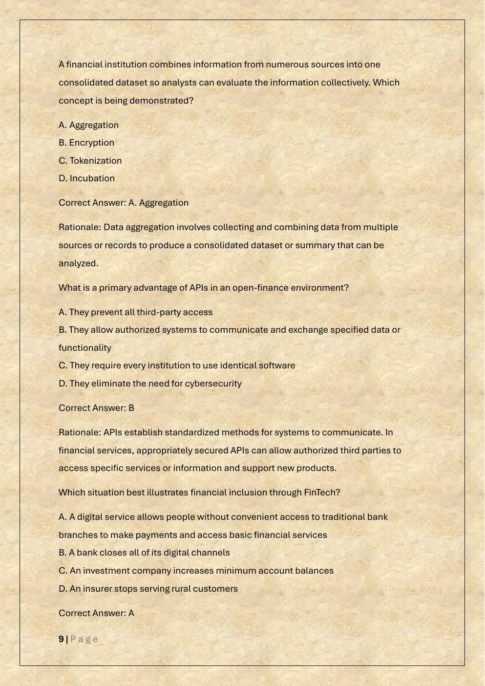 Preview page 9 of WGU D367 OBJECTIVE-ASSESSMENT /D367  INNOVATION IN FINANCE OA