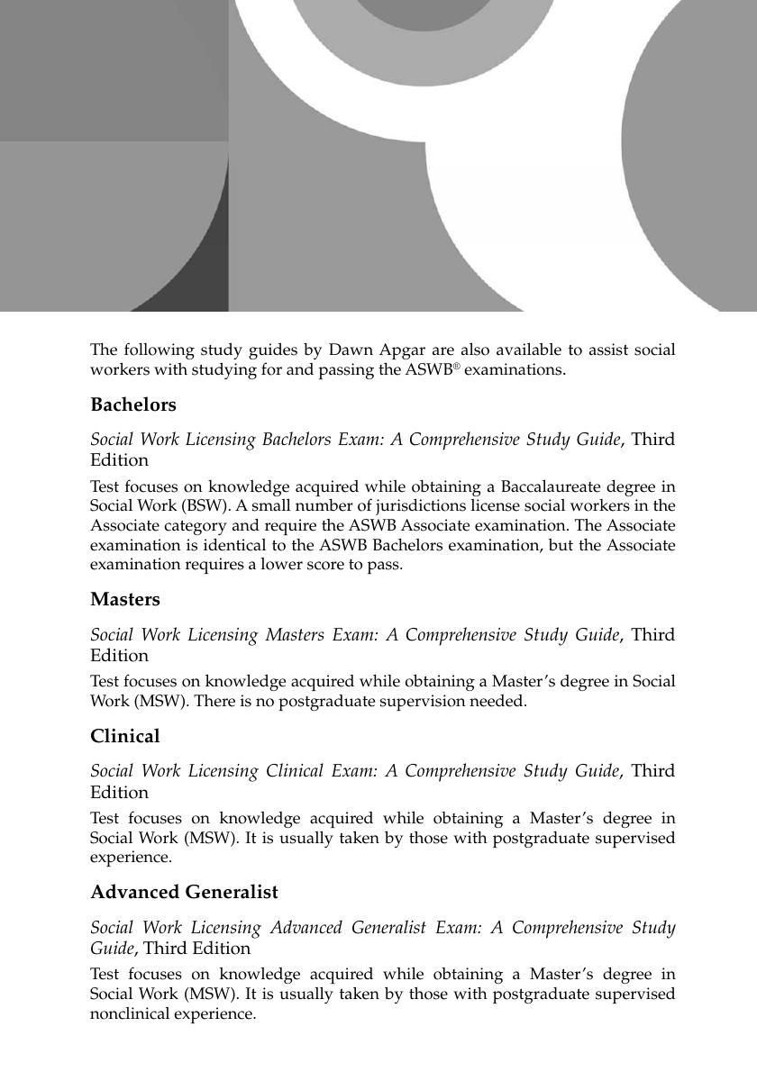 Preview page 2 of Social Work Licensing Bachelors Practice Test (170-Question Full-Length Exam) 3rd Edition By Dawn Apgar eBook PDF