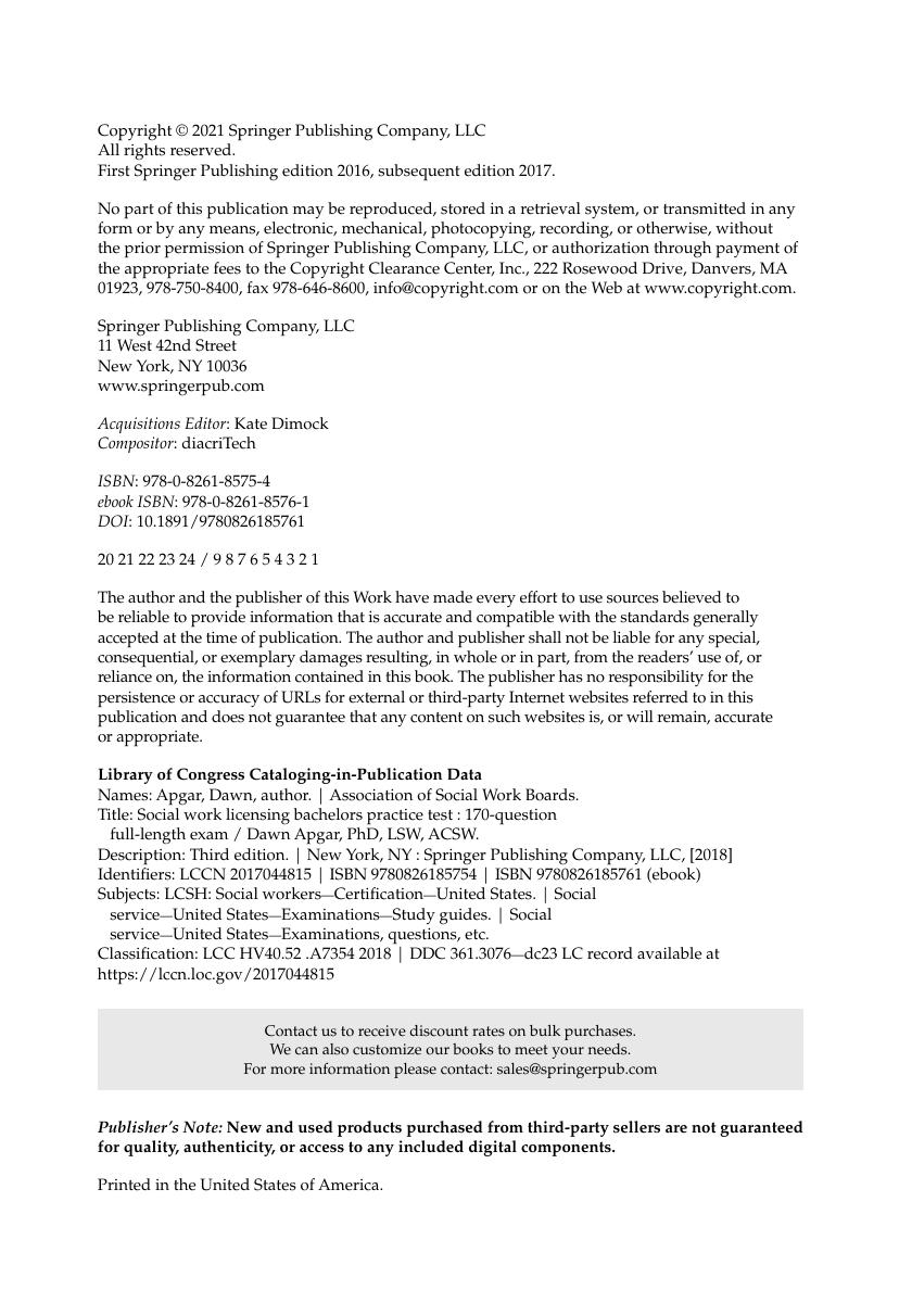 Preview page 5 of Social Work Licensing Bachelors Practice Test (170-Question Full-Length Exam) 3rd Edition By Dawn Apgar eBook PDF