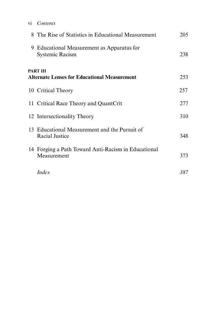 Preview page 7 of Systemic Racism and Educational Measurement Confronting Injustice in Testing, Assessment, and Beyond 1st Edition By Mich