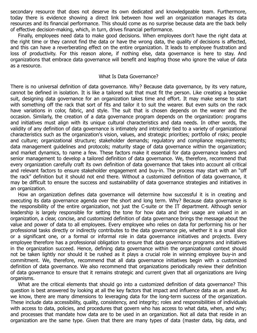 Preview page 8 of (EPUB) eBook A Practitioner's Guide to Data Governance A Case-Based Approach By Uma Gupta , San Cannon