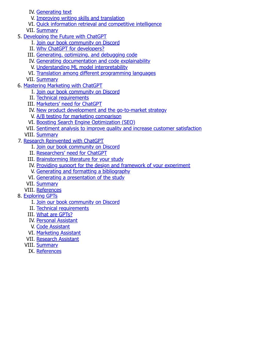 Preview page 4 of (EPUb) eBook Practical Generative AI with ChatGPT Unleash your prompt engineering potential with OpenAI technologies for