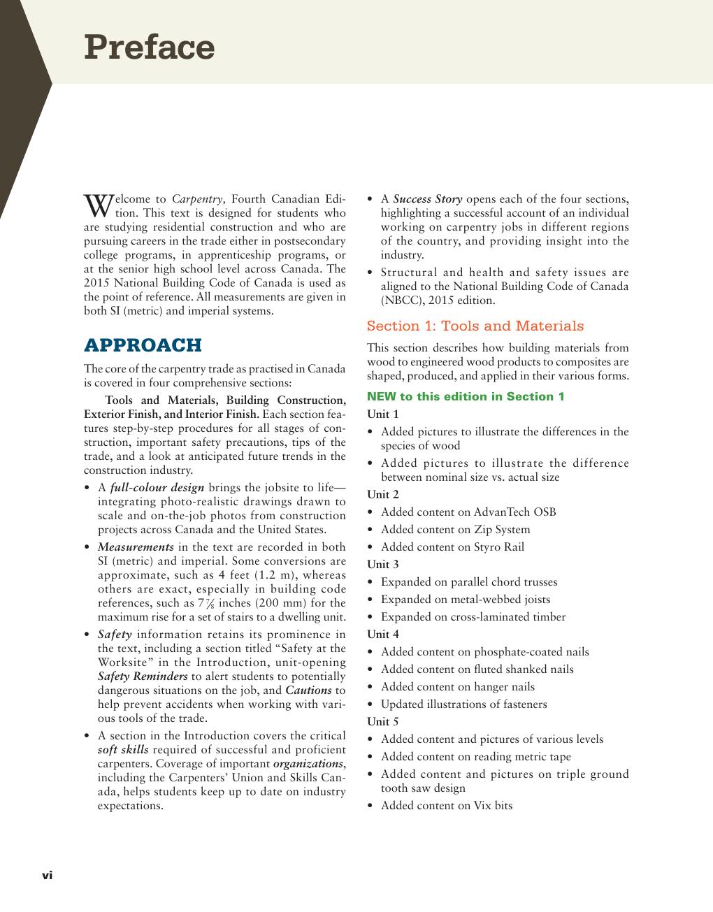 Preview page 8 of Carpentry 4th Canadian Edition By Floyd Vogt, Michael Nauth
