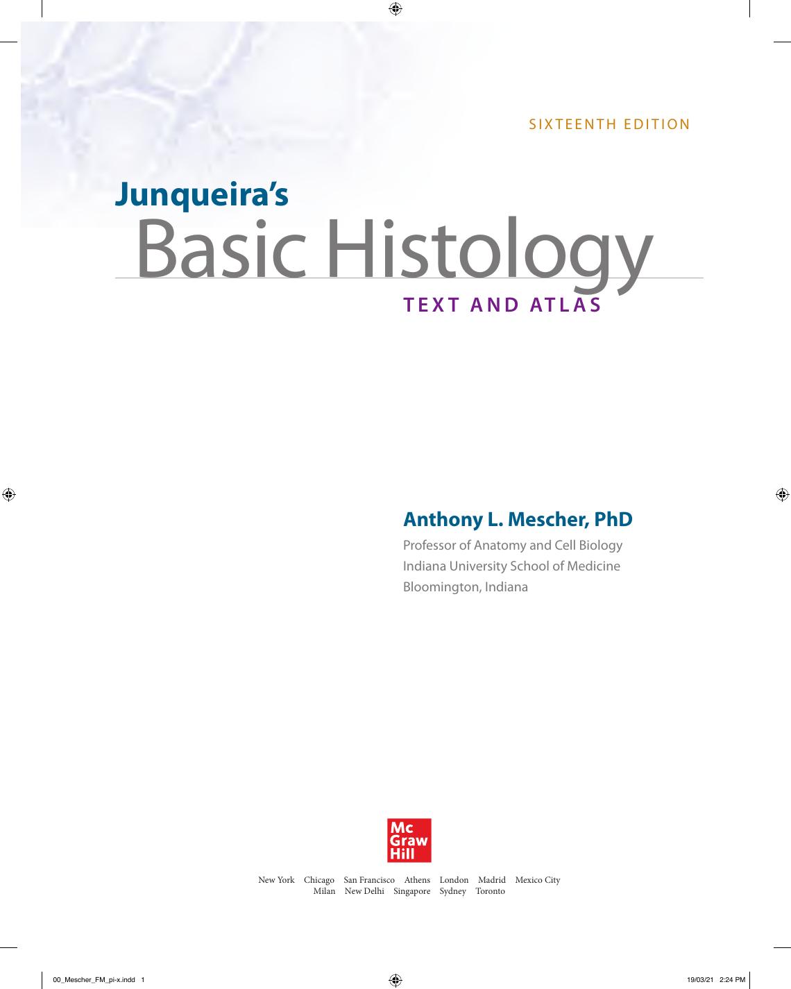 Preview page 2 of Junqueira's Basic Histology Text and Atlas 16th Edition By Anthony Mescher
