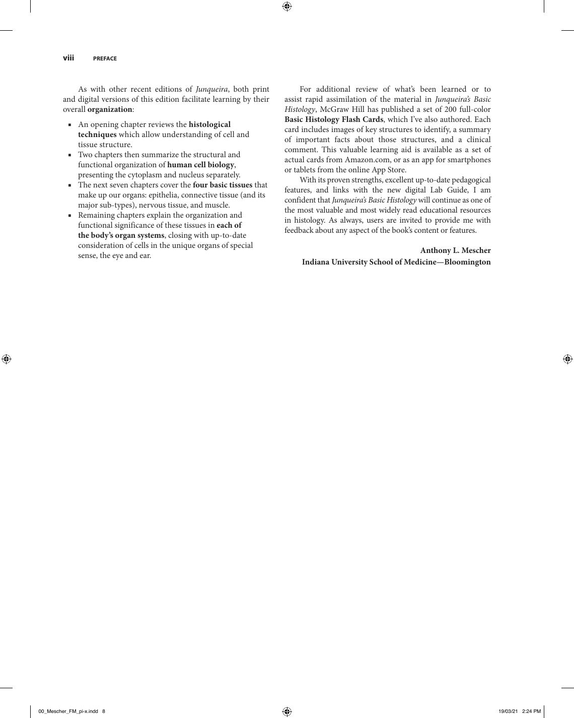 Preview page 9 of Junqueira's Basic Histology Text and Atlas 16th Edition By Anthony Mescher