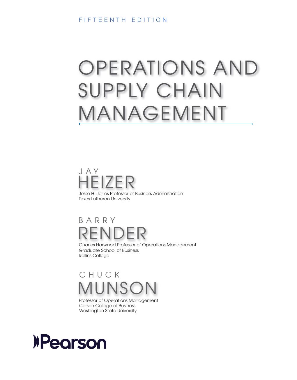 Preview page 2 of Operations and Supply Chain Management 15th Edition By Jay Heizer, Barry Render, Chuck Munson