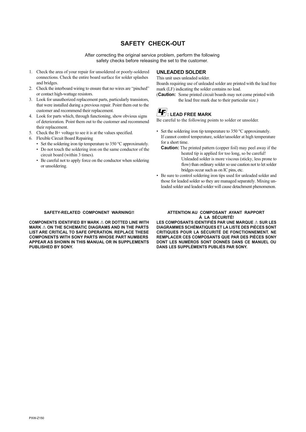Preview page 4 of Sony PXW-Z150 Service Manual