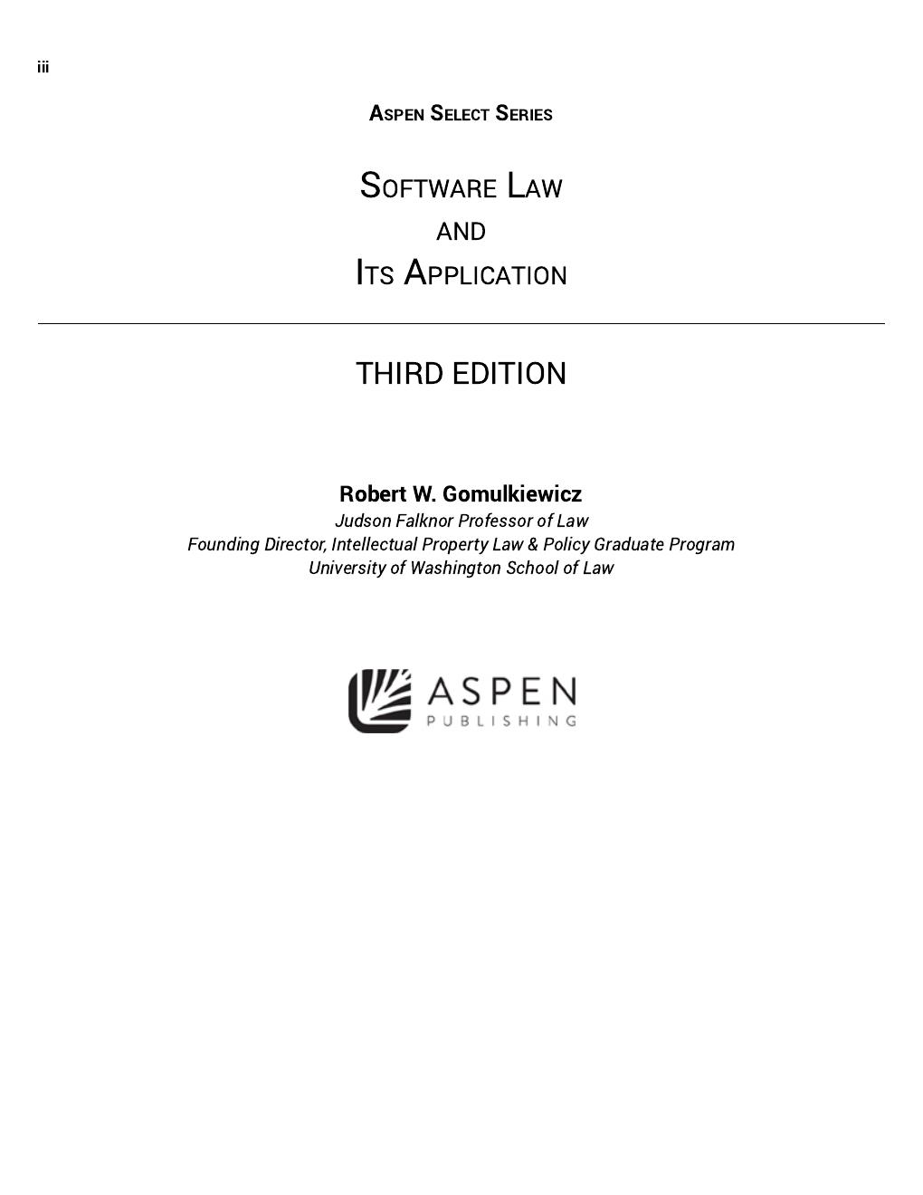 Preview page 4 of (EPUB) eBook Software Law and Its Application (Aspen Casebook) 1st Edition By Robert W. Gomulkiewicz