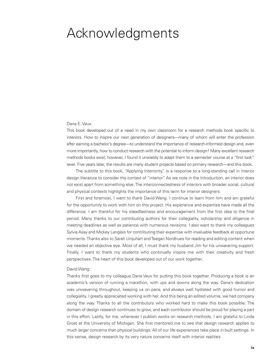 Preview page 10 of Research Methods for Interior Design Applying Interiority By Dana E. Vaux, David Wang