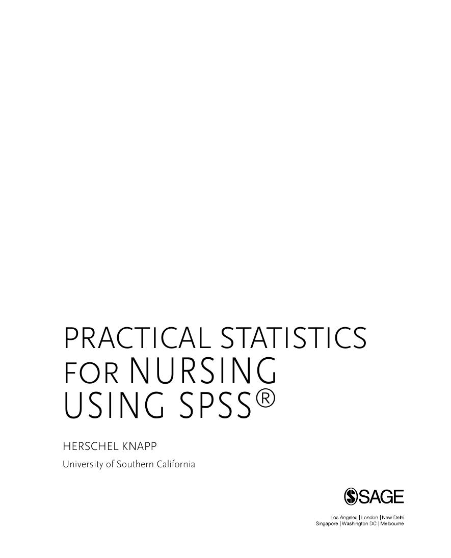 Preview page 4 of Practical Statistics for Nursing Using SPSS 1st Edition by Herschel Knapp