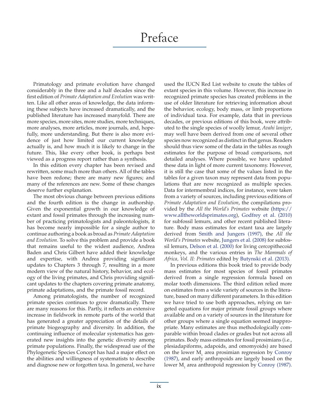 Preview page 8 of Primate Adaptation and Evolution 4th Edition by John Fleagle, Andrea Baden, Christopher Gilbert
