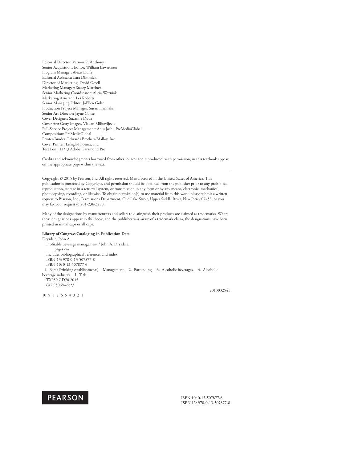 Preview page 5 of Profitable Beverage Management 1st Edition by John Drysdale