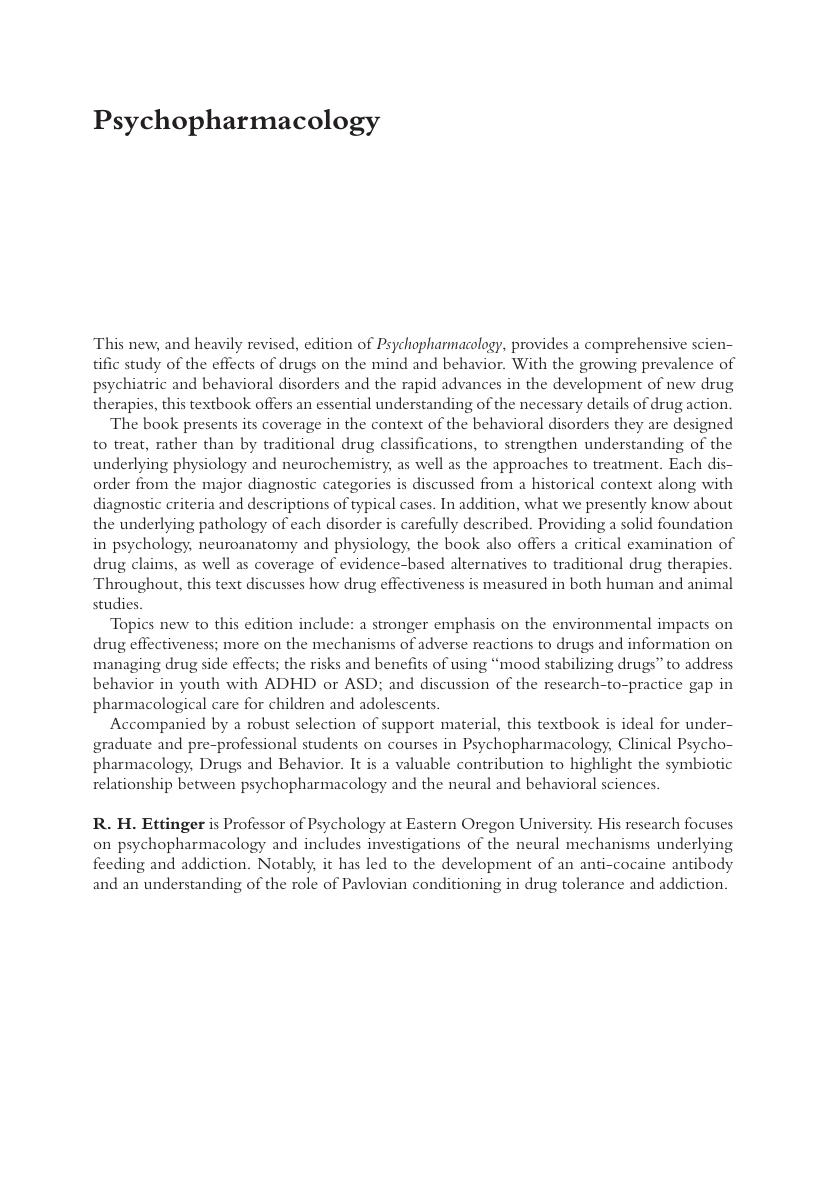 Preview page 4 of Psychopharmacology 3rd Edition by R. H. Ettinger