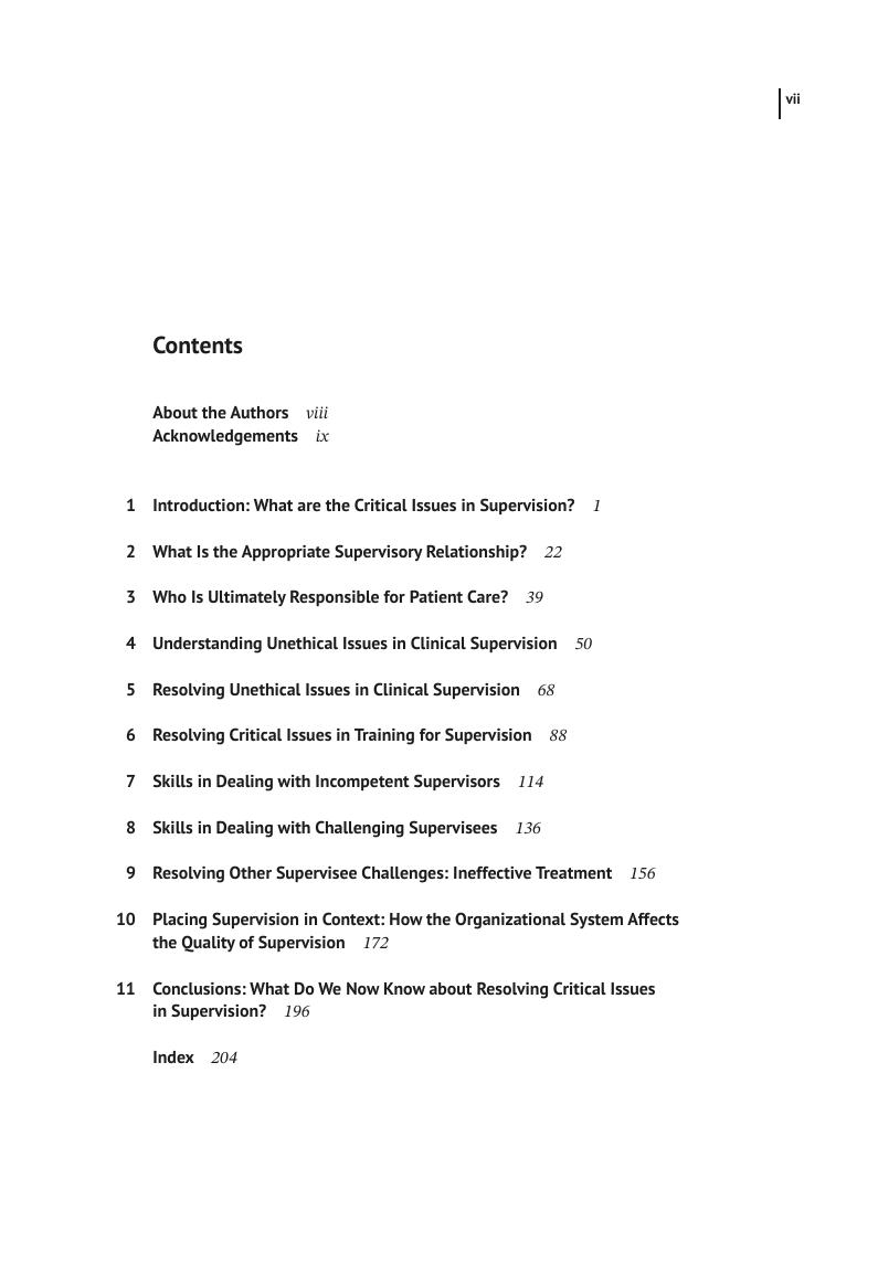 Preview page 8 of Resolving Critical Issues in Clinical Supervision 1st Edition by Derek Milne, Robert Reiser