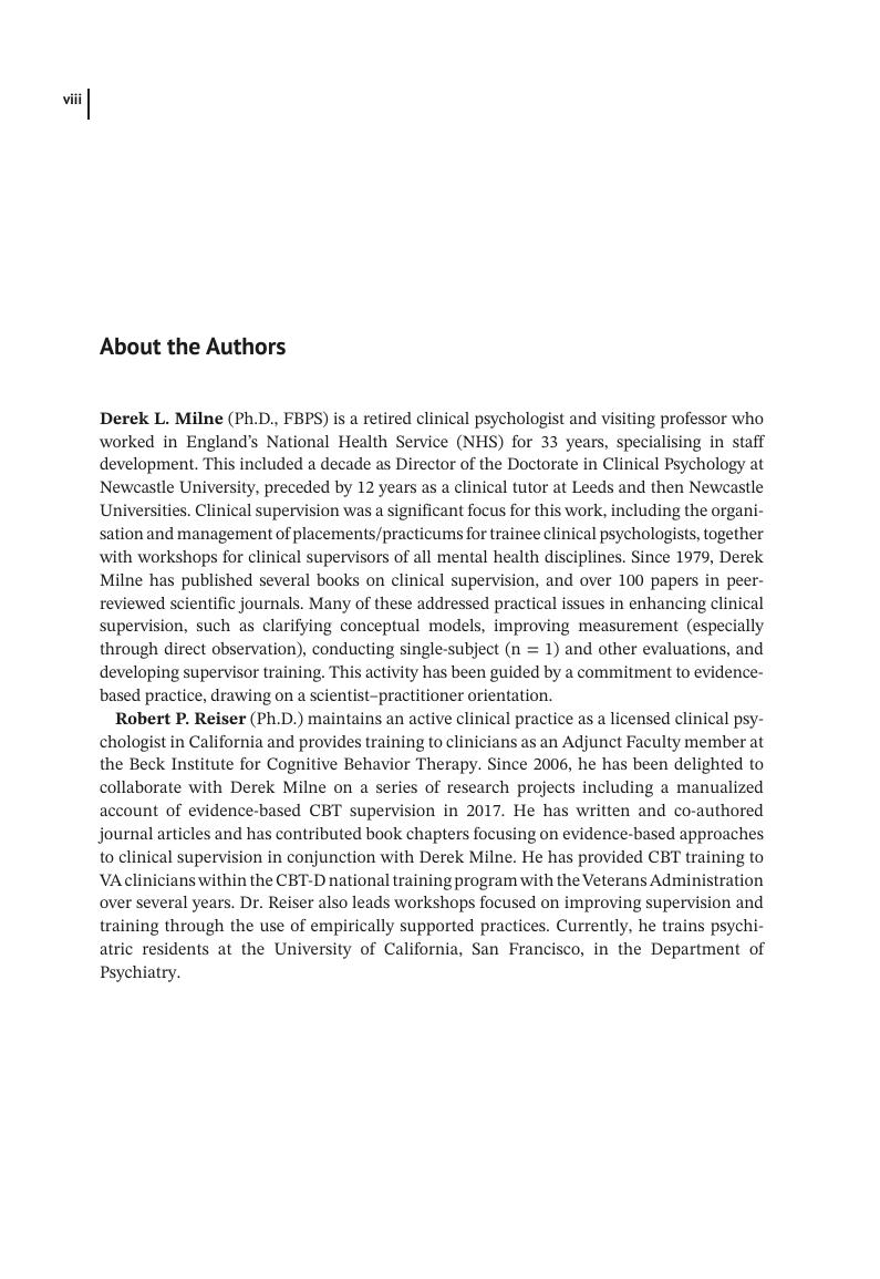 Preview page 9 of Resolving Critical Issues in Clinical Supervision 1st Edition by Derek Milne, Robert Reiser