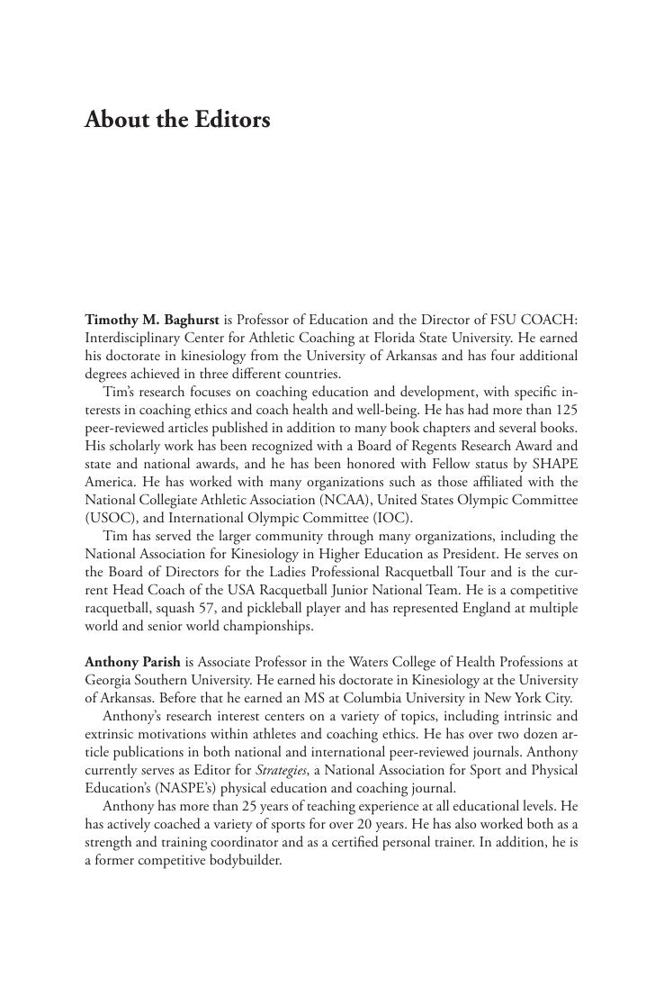 Preview page 9 of Case Studies in Coaching Ethics 2nd Edition By Timothy M. Baghurst, Anthony Parish