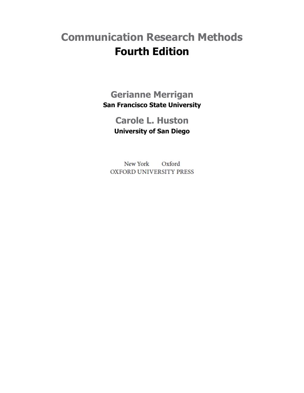 Preview page 3 of Communication Research Methods 4th Edition By Gerianne Merrigan , Carole Huston