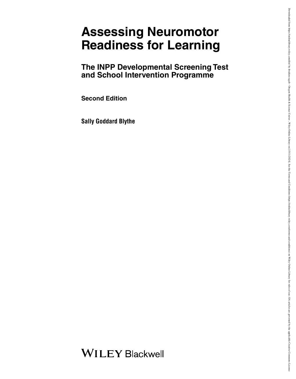 Preview page 2 of Assessing Neuromotor Readiness for Learning The INPP Developmental Screening Test and School Intervention Programme 2nd
