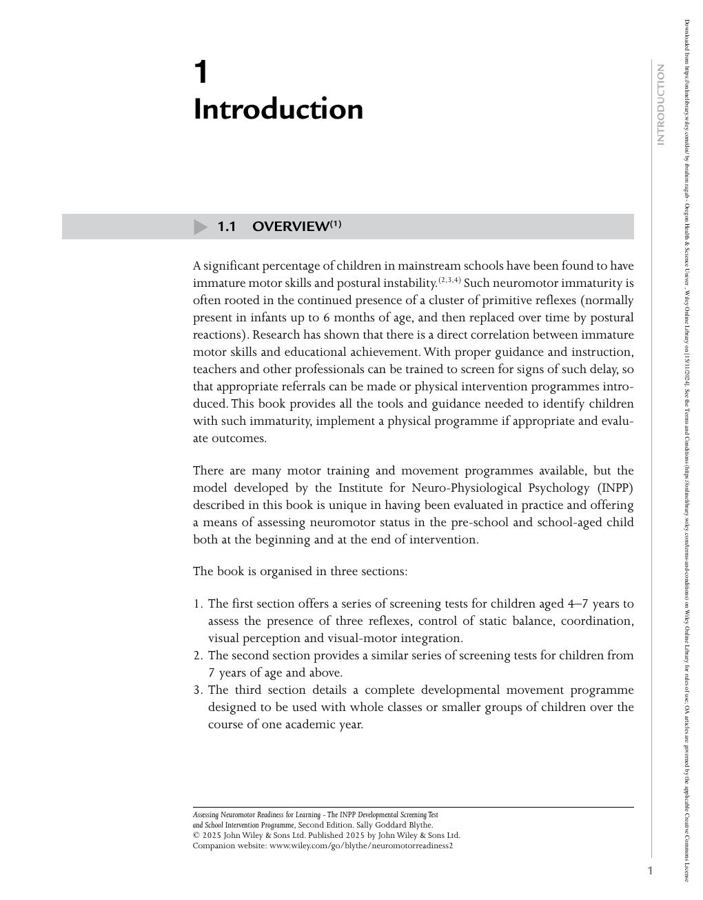 Preview page 9 of Assessing Neuromotor Readiness for Learning The INPP Developmental Screening Test and School Intervention Programme 2nd