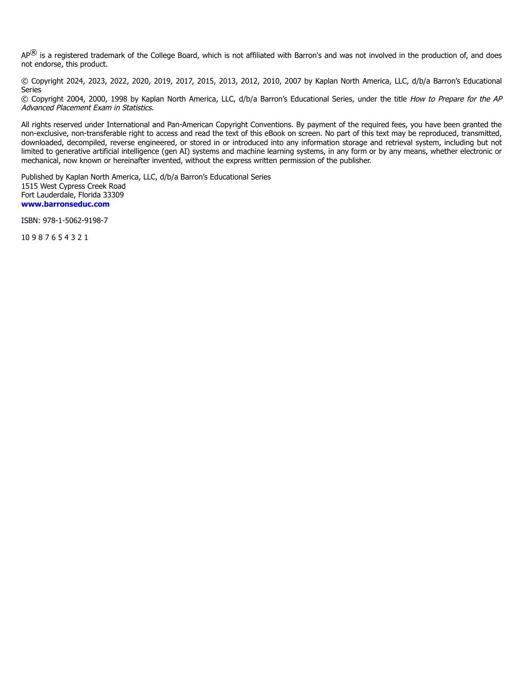 Preview page 6 of AP Statistics Premium, 2025 Prep Book with 9 Practice Tests + Comprehensive Review + Online Practice Premium Edition By