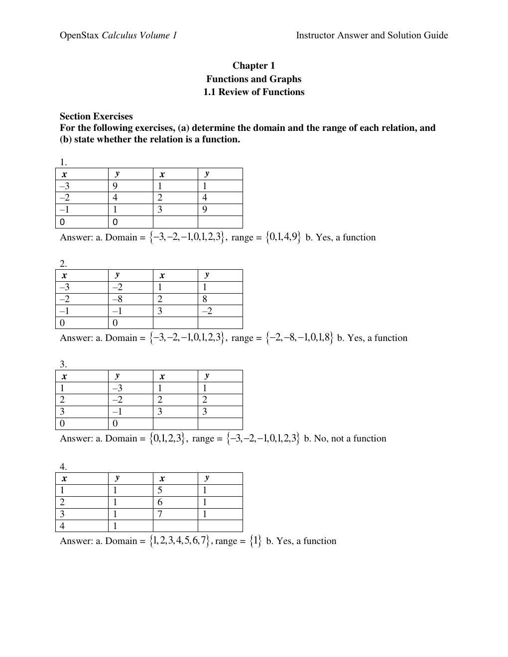 Preview page 2 of Instructor Answer and Solution Guide OpenStax Calculus Volume 1 All Chapters 1 - 6