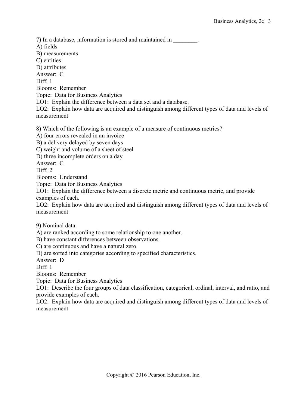 Preview page 6 of Test Bank For Business Analytics 2nd Edition By James R. Evans