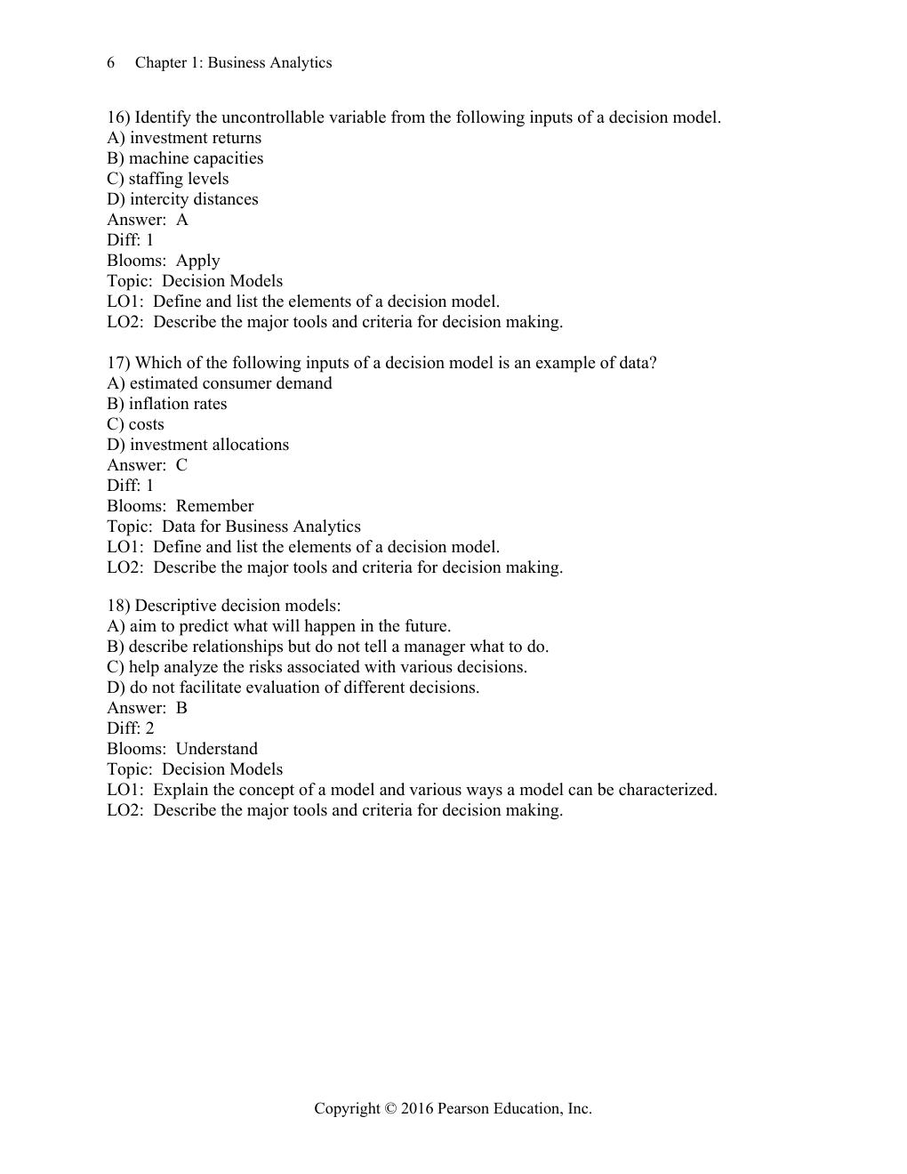 Preview page 9 of Test Bank For Business Analytics 2nd Edition By James R. Evans