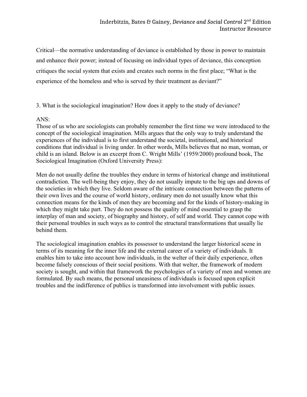 Preview page 6 of Test Bank &  Solution Manual For Deviance and Social Control 2nd Edition By Inderbitzin, Bates & Gainey,