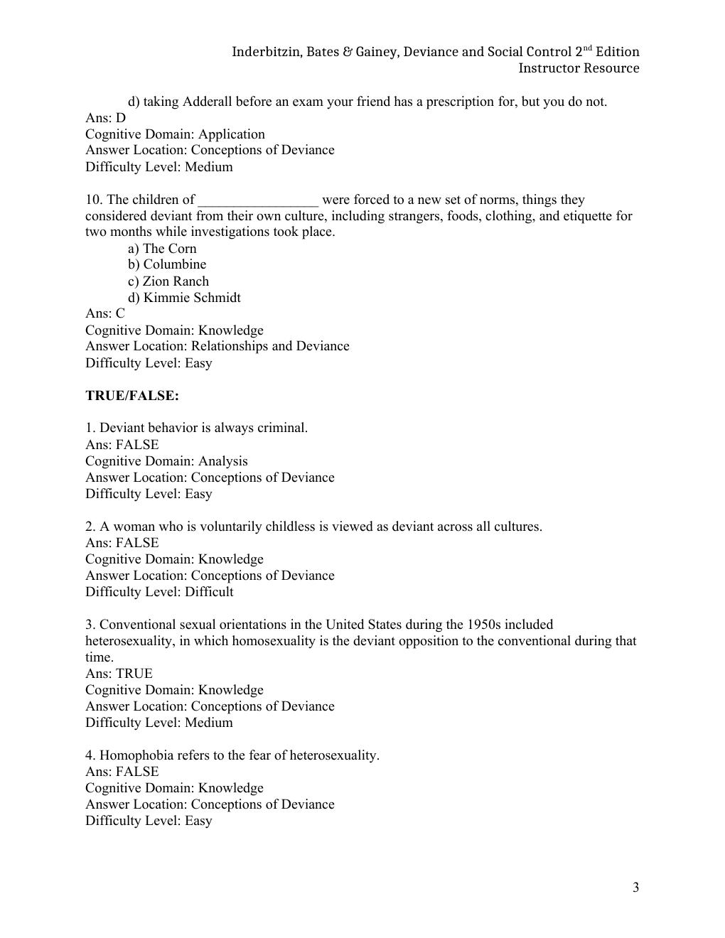 Preview page 9 of Test Bank &  Solution Manual For Deviance and Social Control 2nd Edition By Inderbitzin, Bates & Gainey,