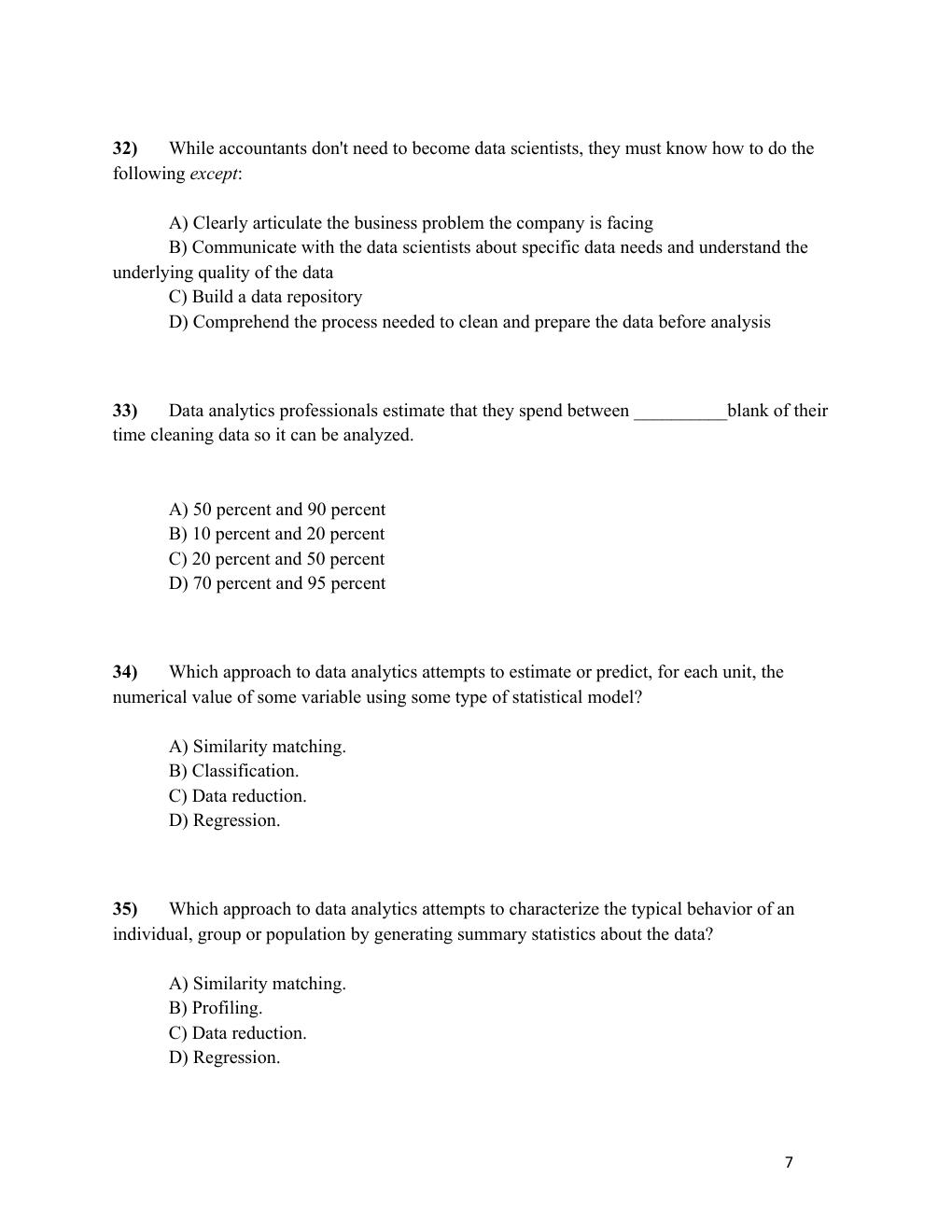 Preview page 7 of Test Bank Data Analytics for Accounting, 3rd Edition by Vernon Richardson, Teeter