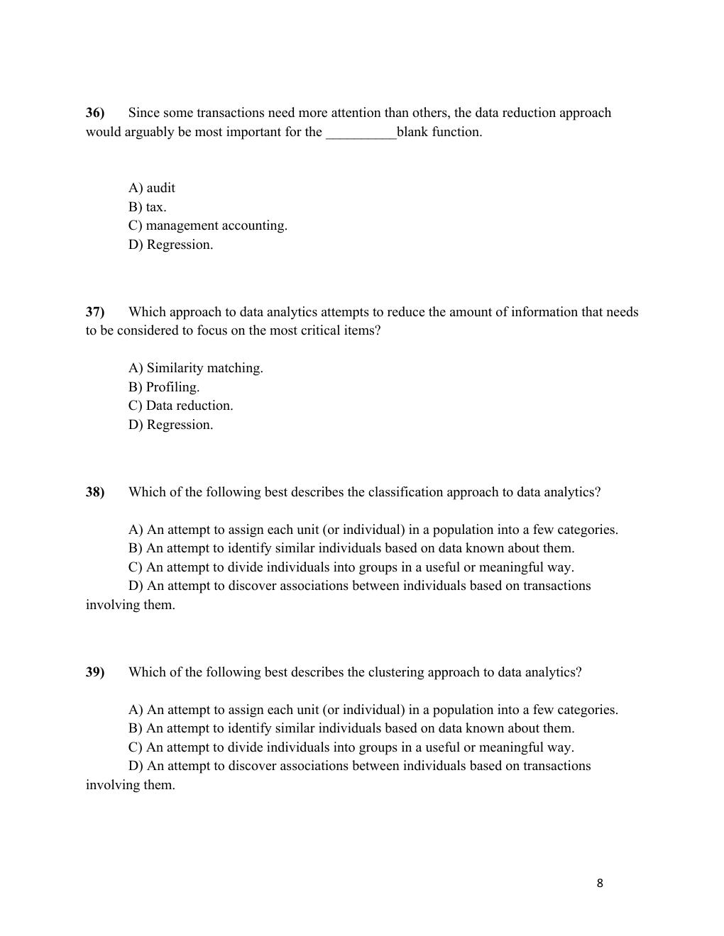 Preview page 8 of Test Bank Data Analytics for Accounting, 3rd Edition by Vernon Richardson, Teeter