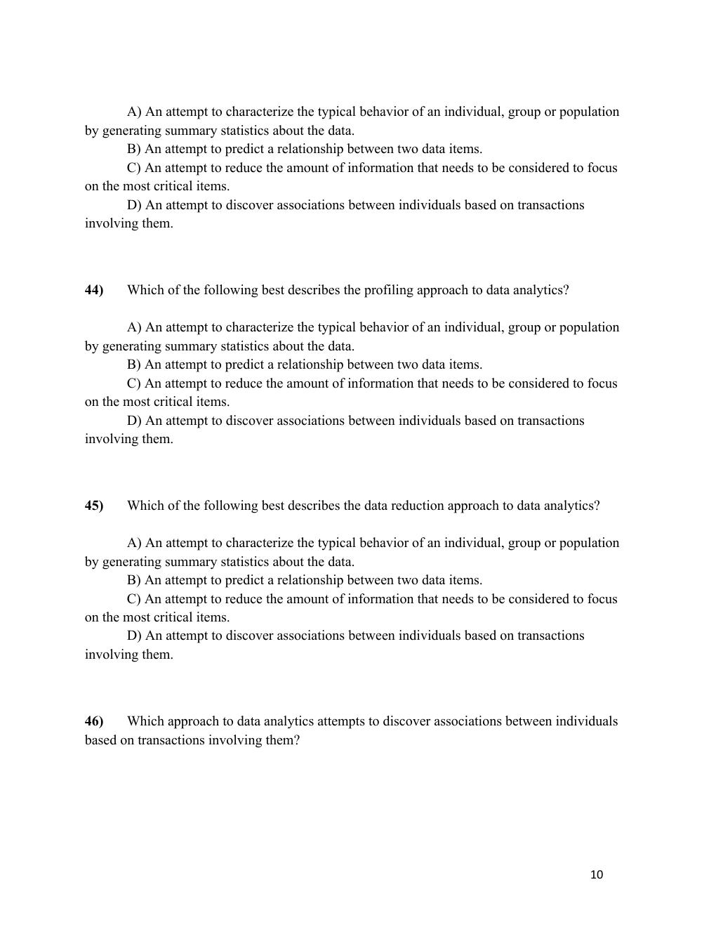 Preview page 10 of Test Bank Data Analytics for Accounting, 3rd Edition by Vernon Richardson, Teeter
