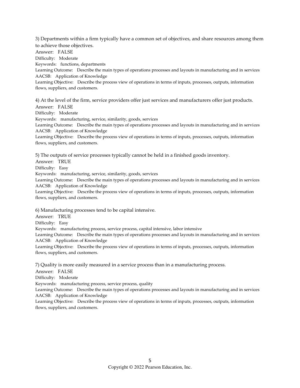 Preview page 5 of Test Bank for Operations Management Processes and Supply Chains, 13th edition Krajewski Chapter 1-15