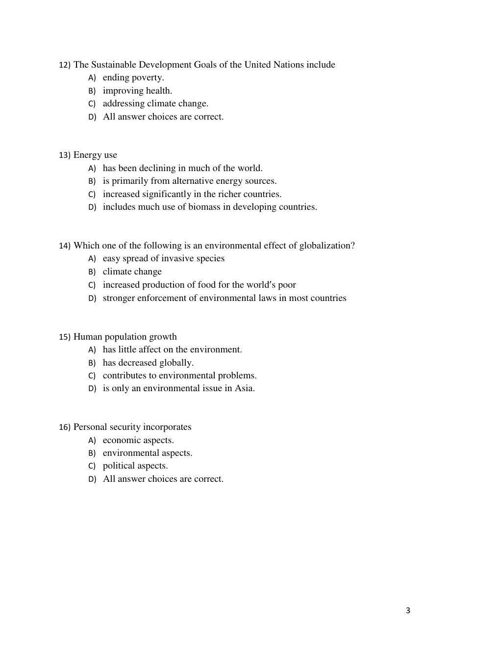 Preview page 3 of Test Bank For Environmental Science, 16th Edition By Eldon Enger, Bradley Smith, 9781260722239