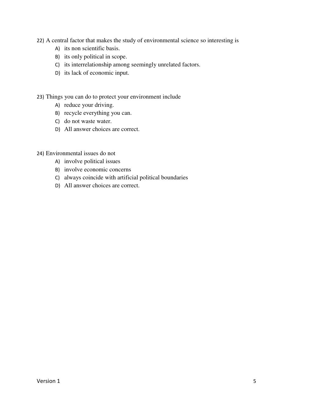 Preview page 5 of Test Bank For Environmental Science, 16th Edition By Eldon Enger, Bradley Smith, 9781260722239