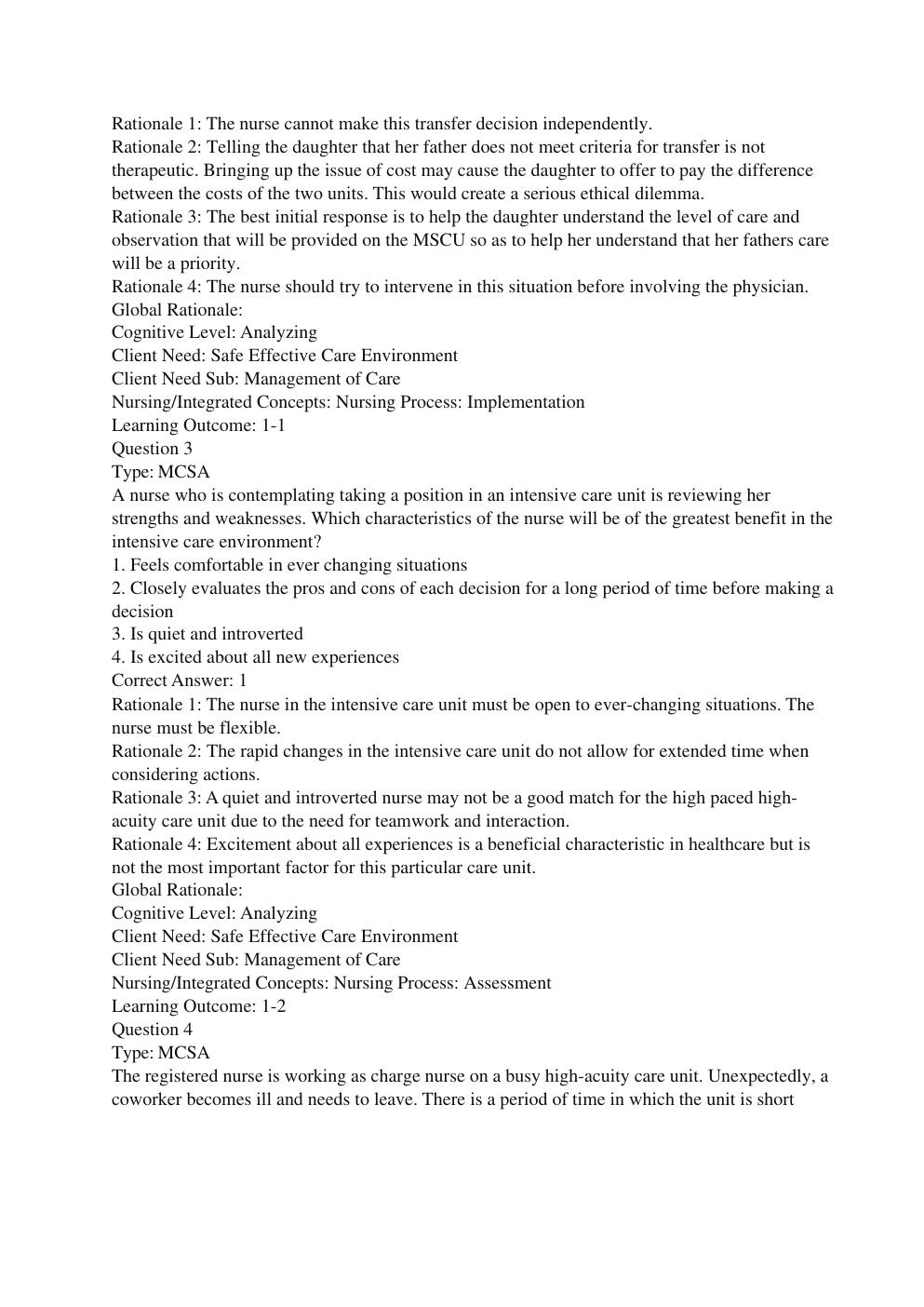 Preview page 2 of Test bank for High Acuity Nursing 7th Edition Wagner Pierce Welsh