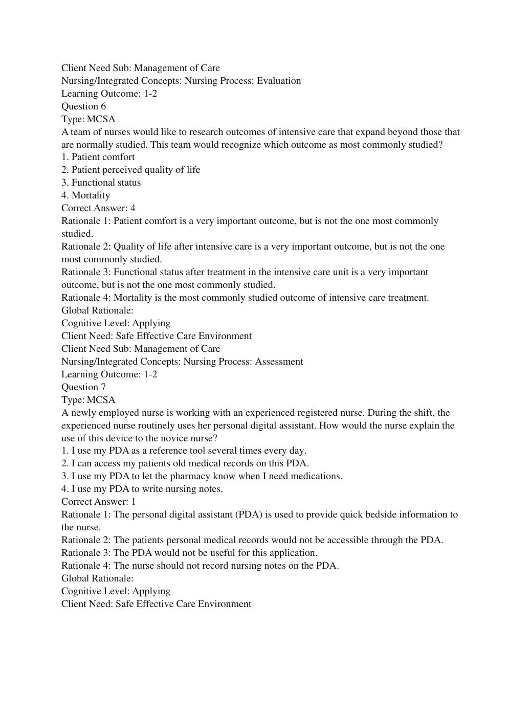 Preview page 4 of Test bank for High Acuity Nursing 7th Edition Wagner Pierce Welsh