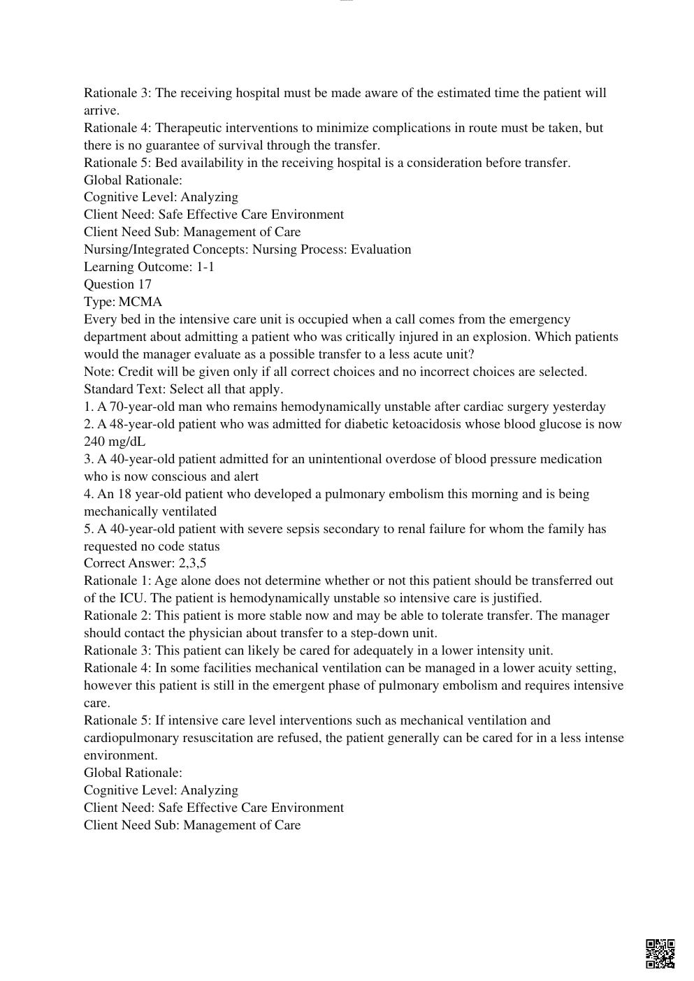 Preview page 10 of Test bank for High Acuity Nursing 7th Edition Wagner Pierce Welsh