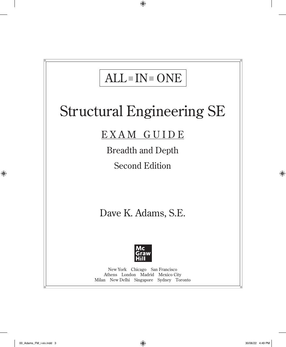 Preview page 4 of Structural Engineering SE All-in-One Exam Guide Breadth and Depth 2nd Edition By Dave Adams