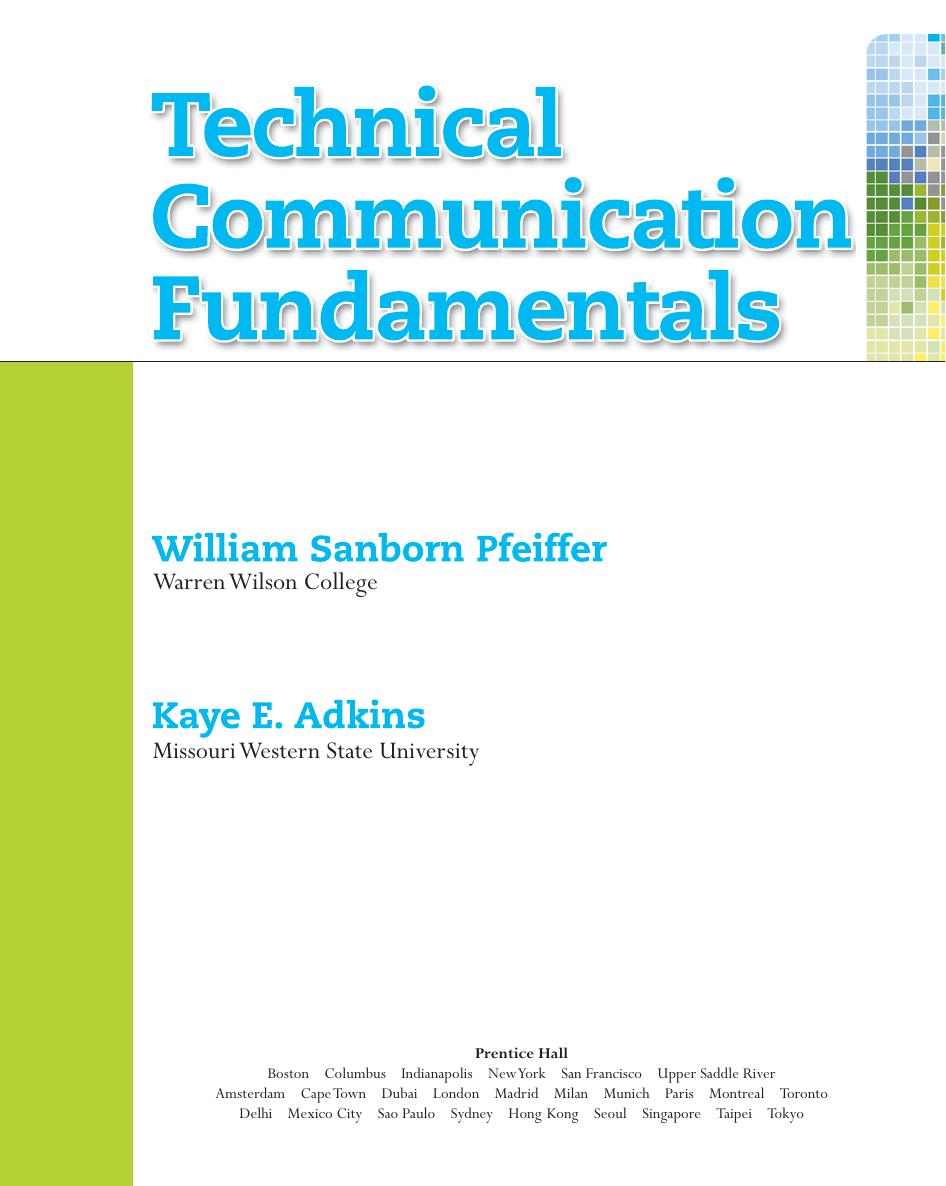 Preview page 4 of Technical Communication Fundamentals 1st Edition By William Pfeiffer, Kaye Adkins
