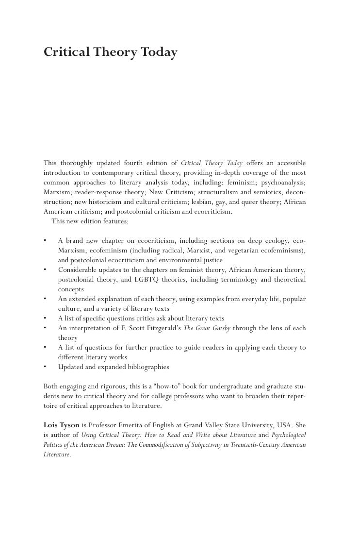 Preview page 2 of Critical Theory Today A User-Friendly Guide 4th Edition By Lois Tyson