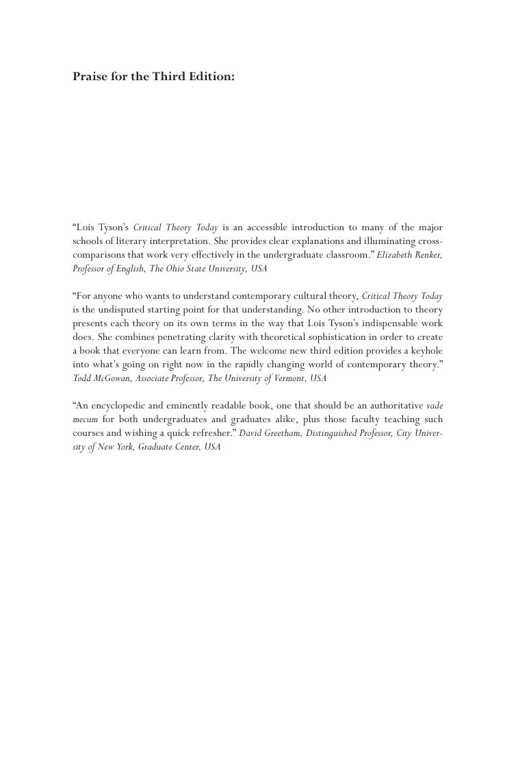 Preview page 3 of Critical Theory Today A User-Friendly Guide 4th Edition By Lois Tyson