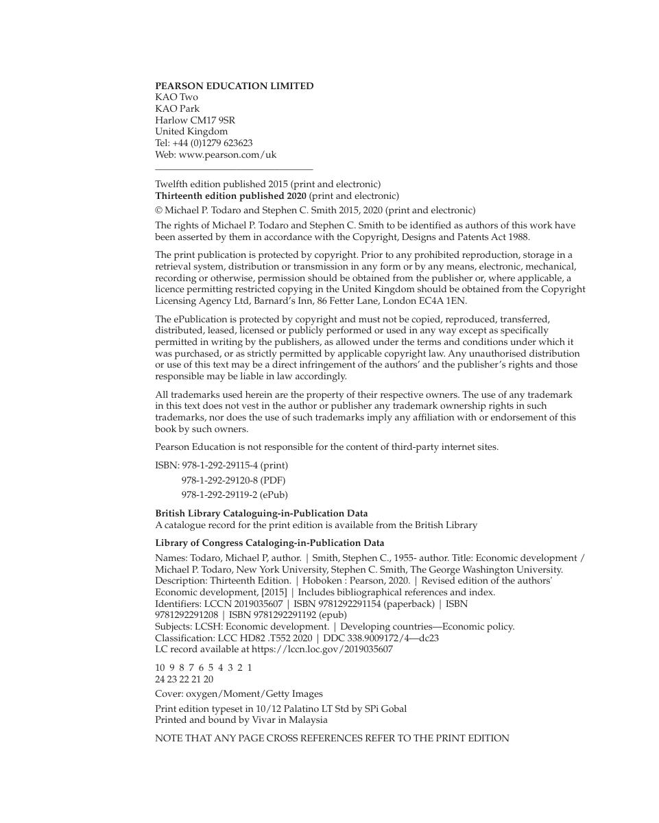 Preview page 3 of Economic development 13th Edition By Michael P Todaro, Stephen C Smith