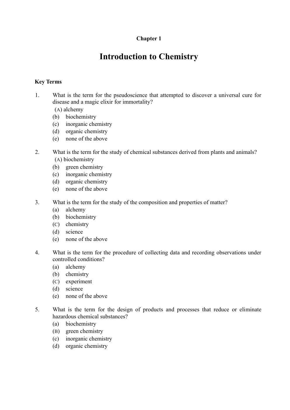 Preview page 4 of Introductory Chemistry Concepts and Critical Thinking 8th Edition Corwin Test Bank
