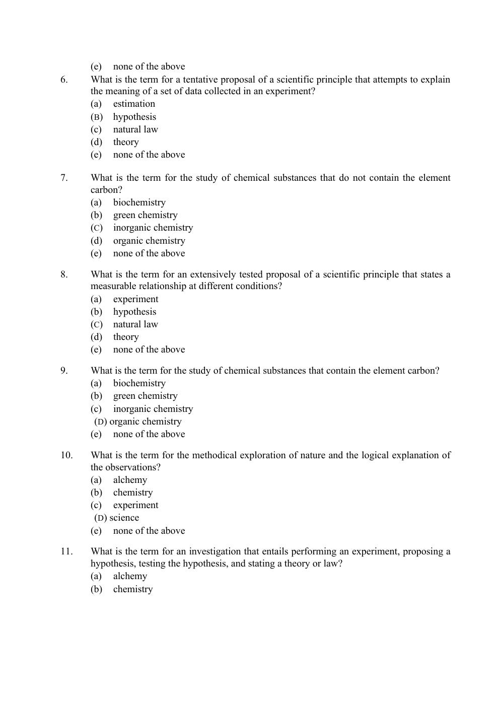 Preview page 5 of Introductory Chemistry Concepts and Critical Thinking 8th Edition Corwin Test Bank