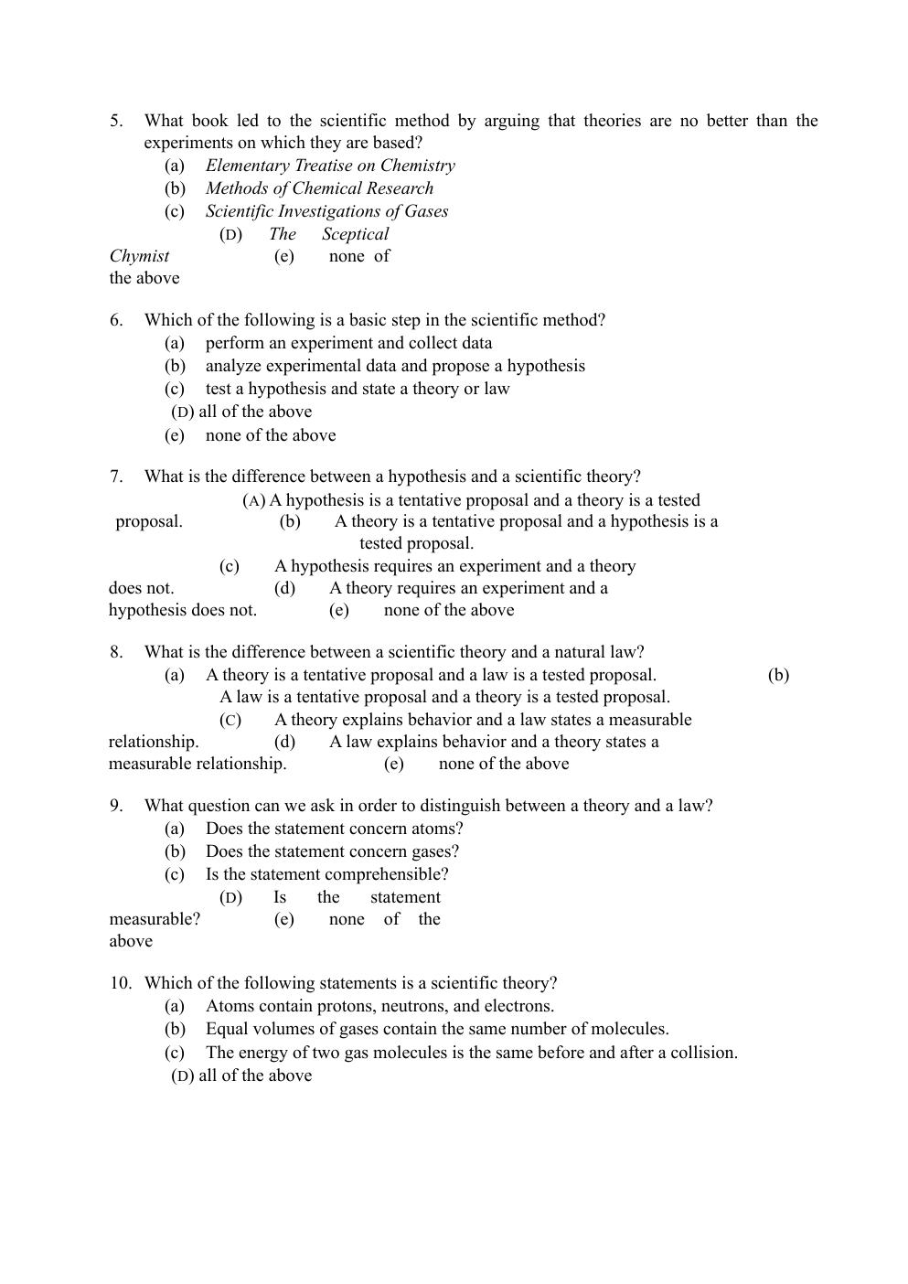 Preview page 7 of Introductory Chemistry Concepts and Critical Thinking 8th Edition Corwin Test Bank