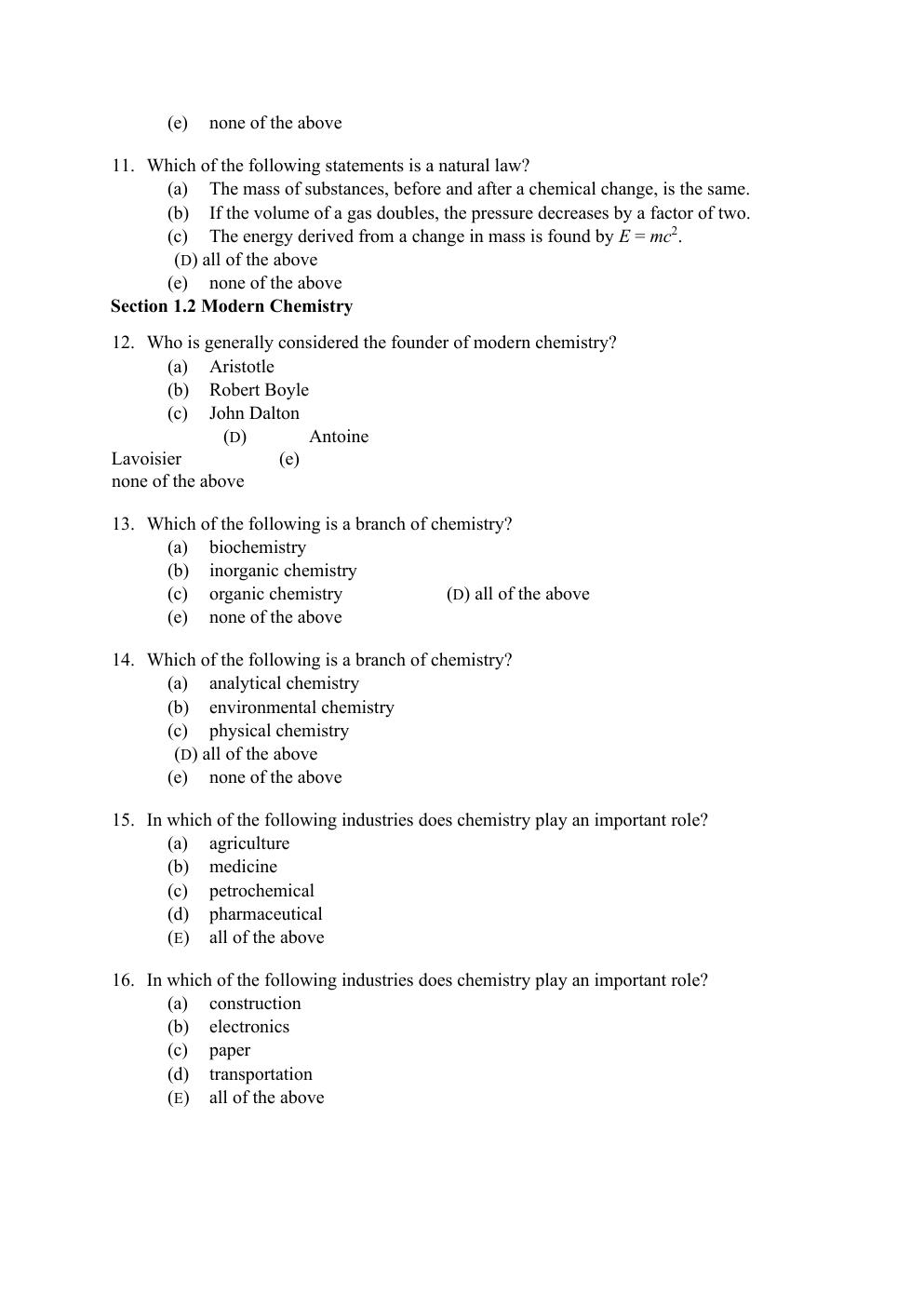 Preview page 8 of Introductory Chemistry Concepts and Critical Thinking 8th Edition Corwin Test Bank