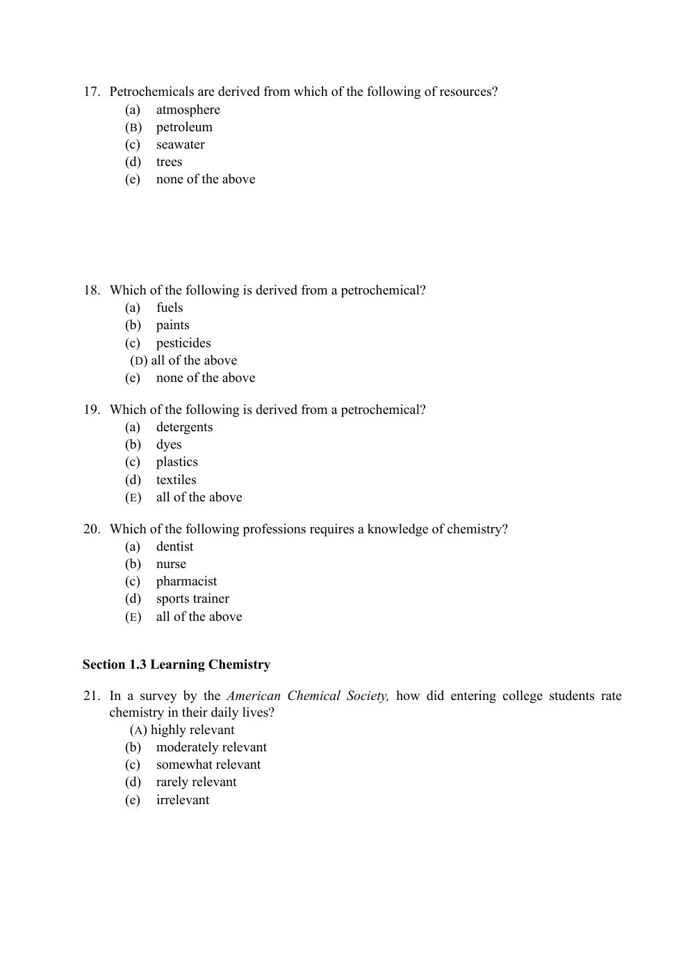 Preview page 9 of Introductory Chemistry Concepts and Critical Thinking 8th Edition Corwin Test Bank